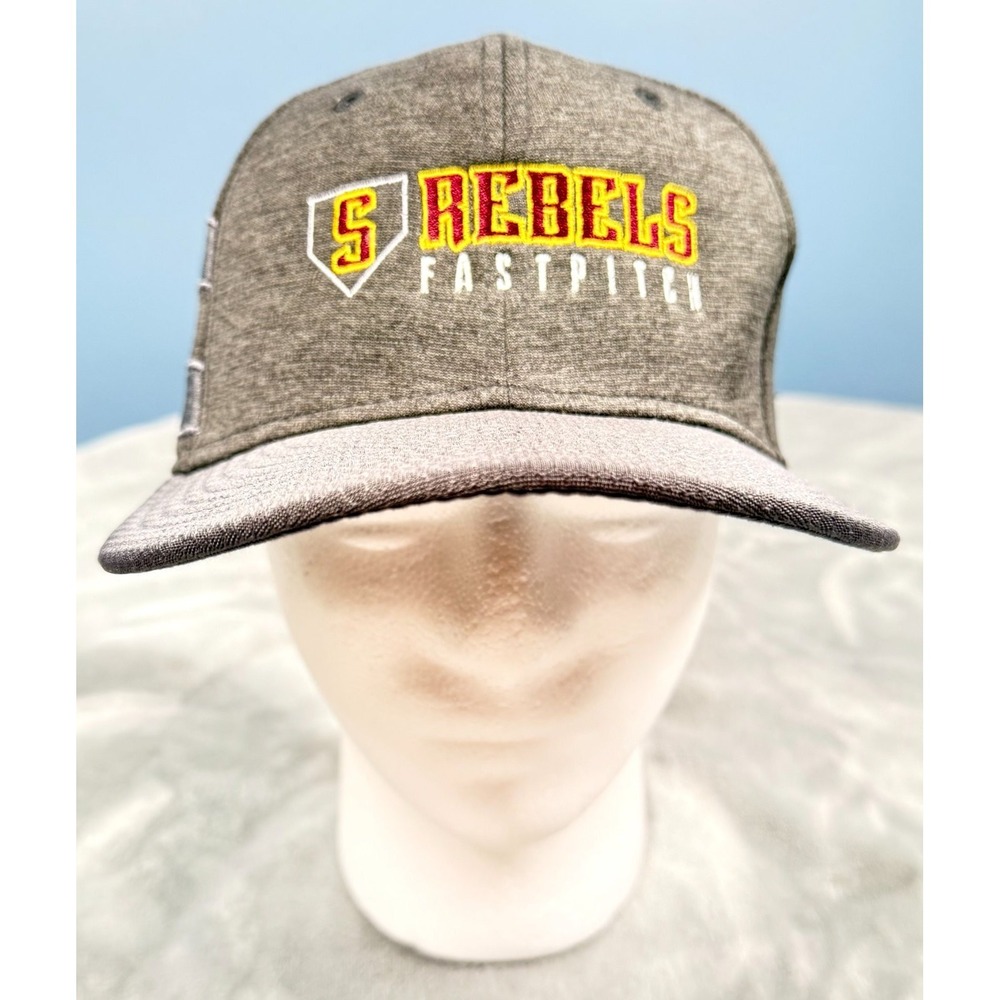 S Rebels Fastpitch Softball Snapback Cap Hat Gray Embroidered Team